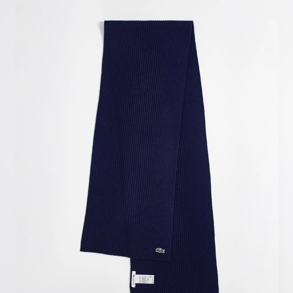 Unisex Ribbed Wool Scarf. Lacoste